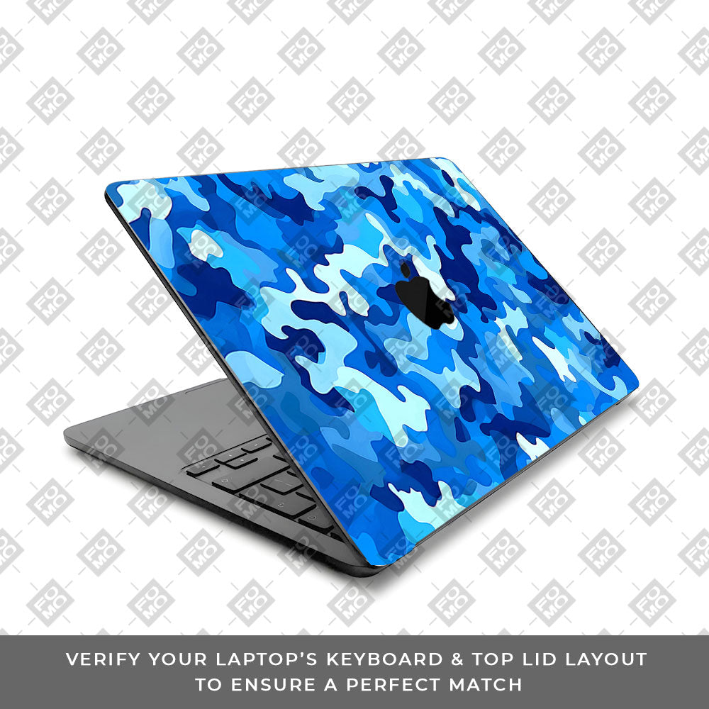 Arctic Blue Camo Pattern MacBook Air 13 M5 2026 Laptop Skin