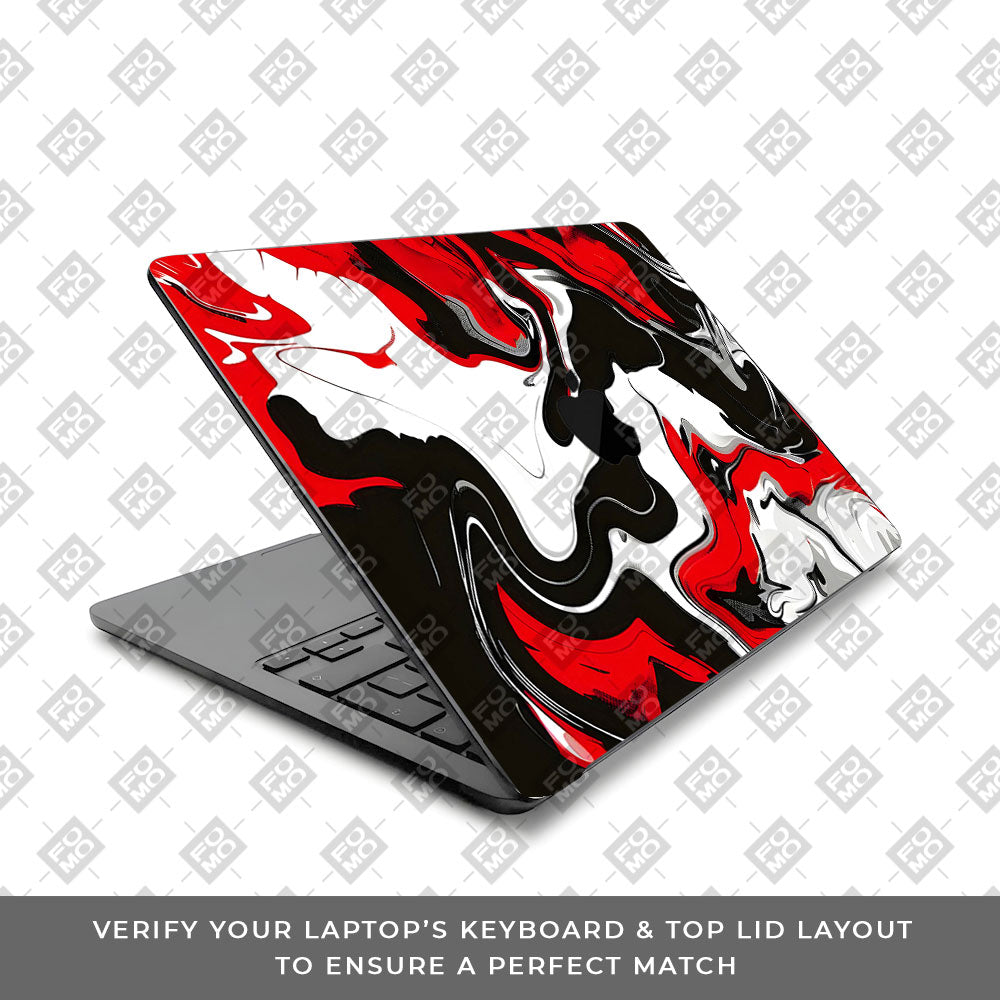 Red and White Marble MacBook Air 15 M5 2026 Laptop Skin