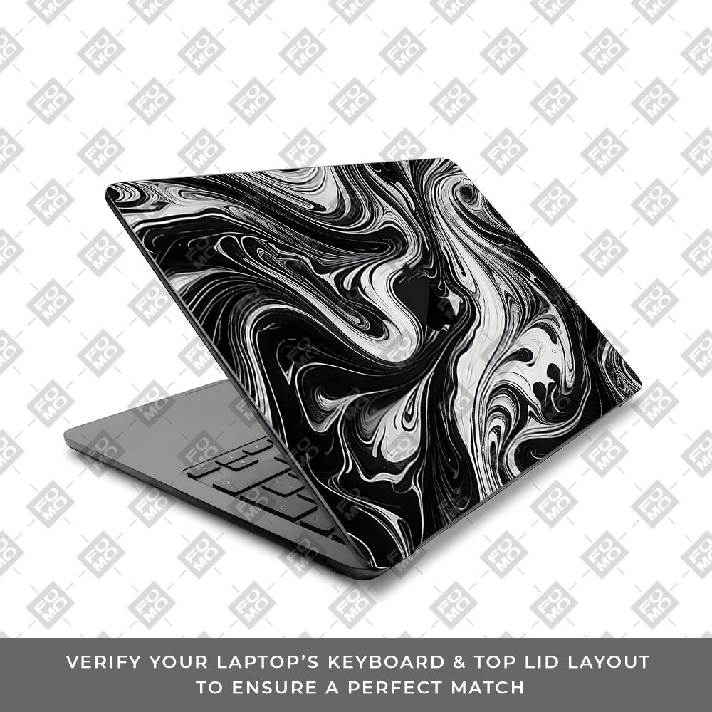 Black and White Marble MacBook Air 13 M5 2026 Laptop Skin