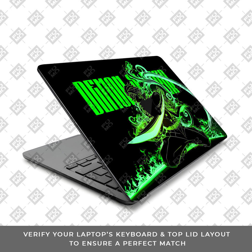 Tanjiro Green Flame Dance MacBook Air 13 M5 2026 Laptop Skin
