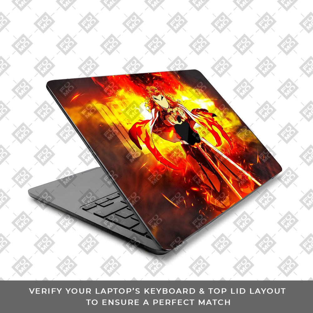 Flame Hashira Rengoku MacBook Air 15 M5 2026 Laptop Skin
