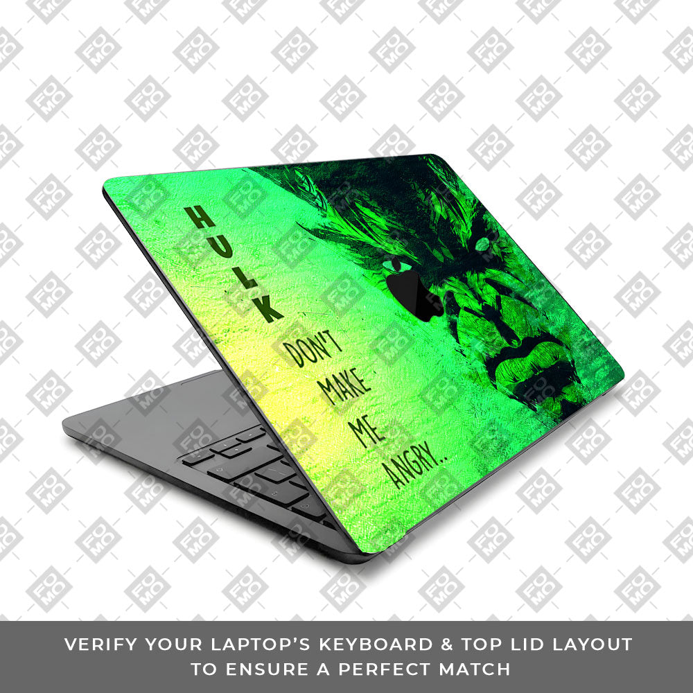 Hulk Don't Make Me Angry MacBook Air 15 M5 2026 Laptop Skin