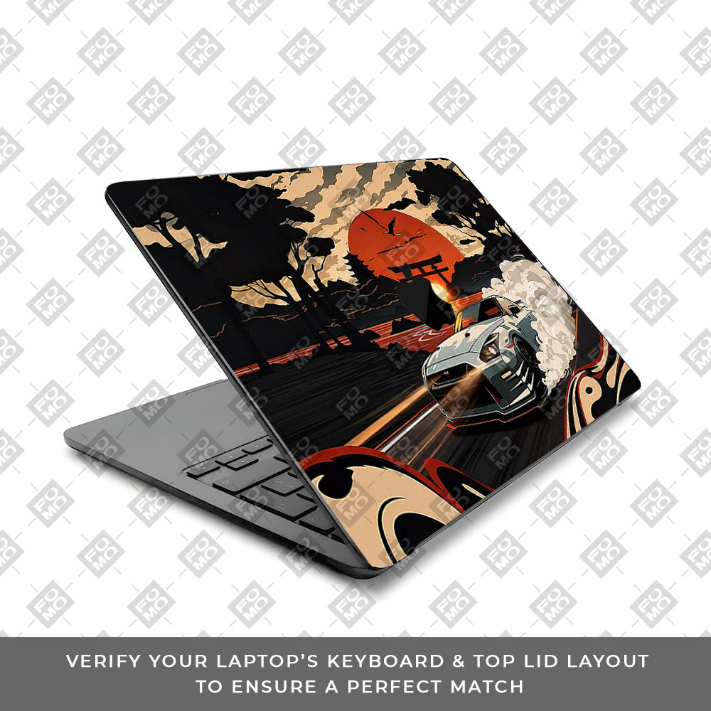 Samurai Rising Sun GTR MacBook Air 13 M5 2026 Laptop Skin
