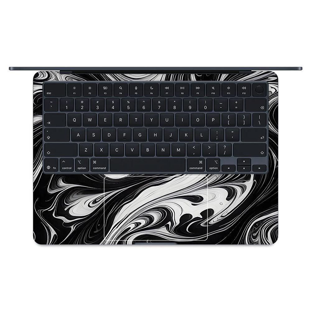 Black and White Marble MacBook Air 13 M5 2026 Laptop Skin