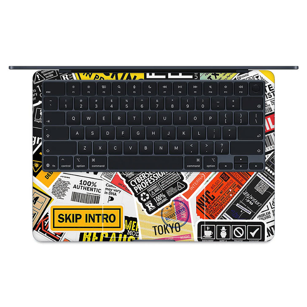 Tech Aesthetic Sticker Collage MacBook Air 13 M5 2026 Laptop Skin
