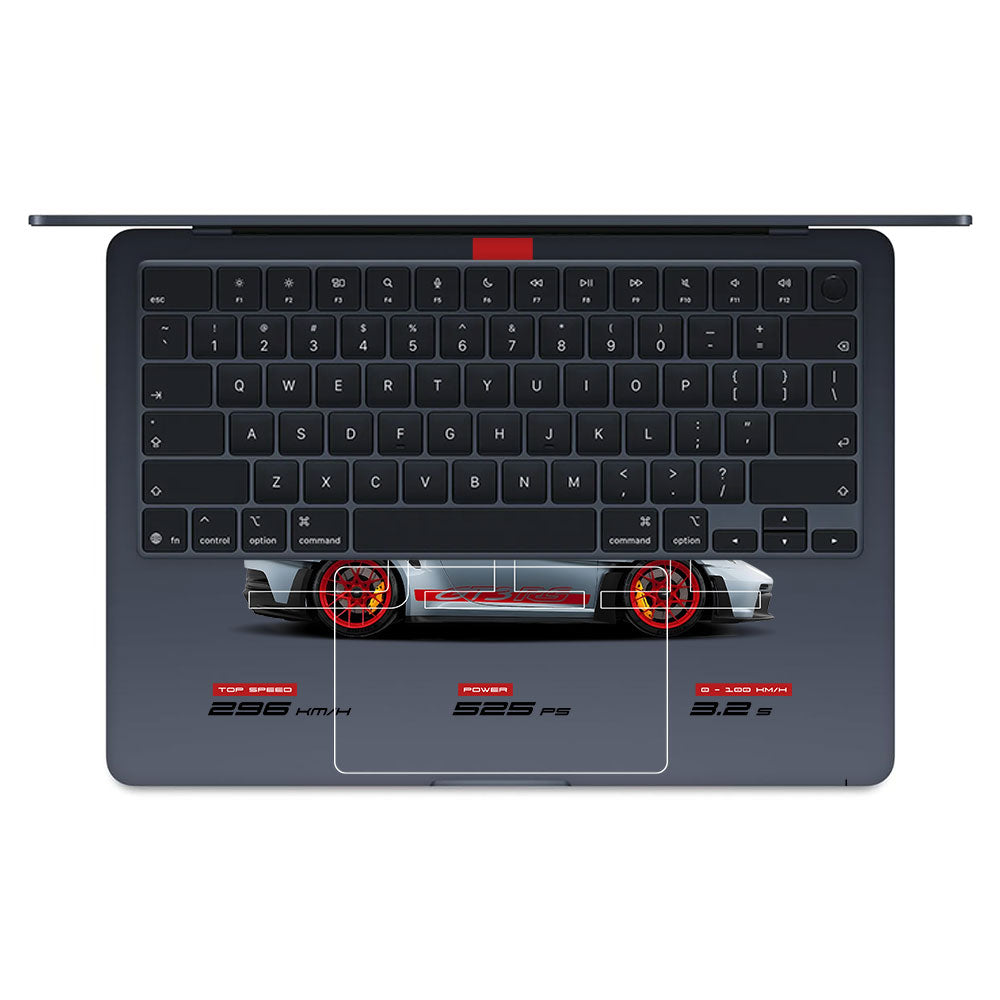 Transparent Porsche 911 GT3 RS Macbook Air 13 M5 2026 Laptop Skin