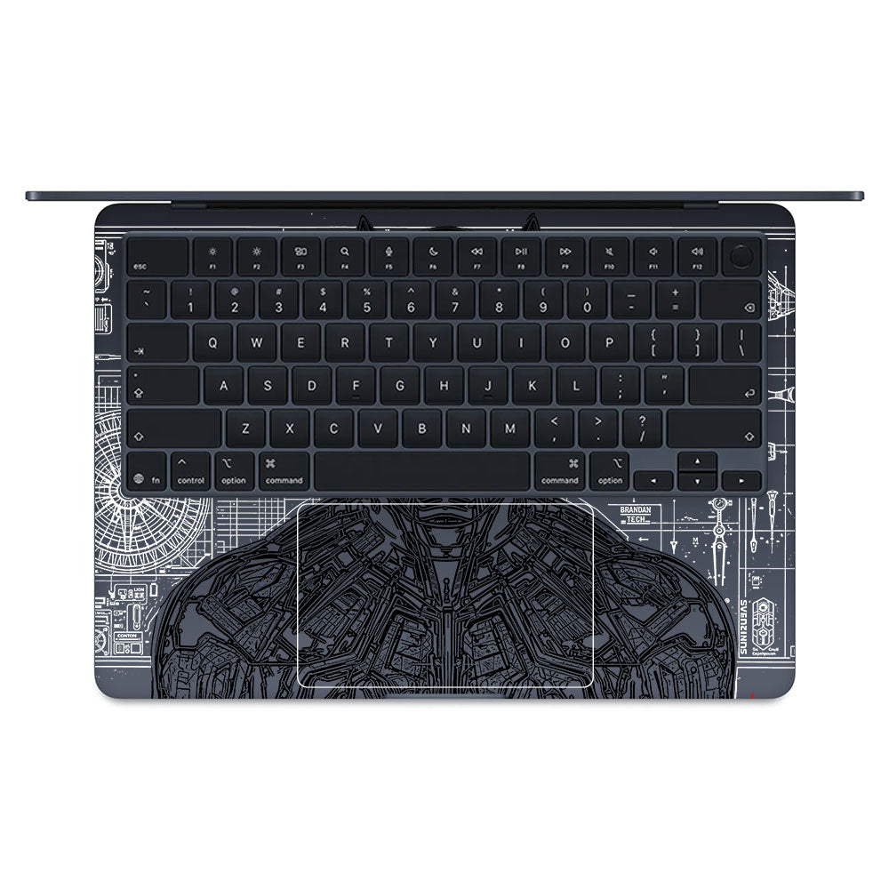 Transparent Black Panther Techshell Macbook Air 13 M5 2026 Laptop Skin