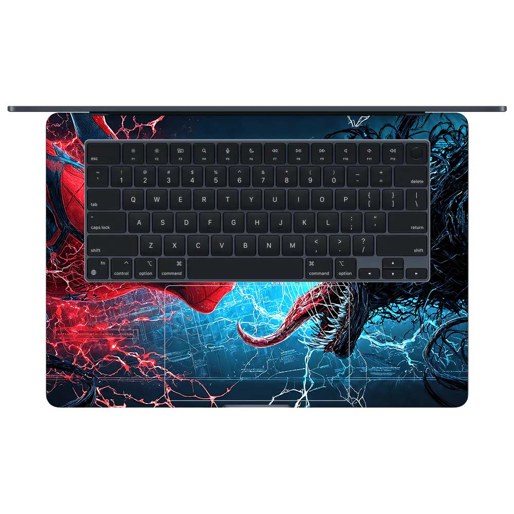 Spiderman vs Venom Showdown MacBook Air 15 M3 2024 3D Laptop Skin