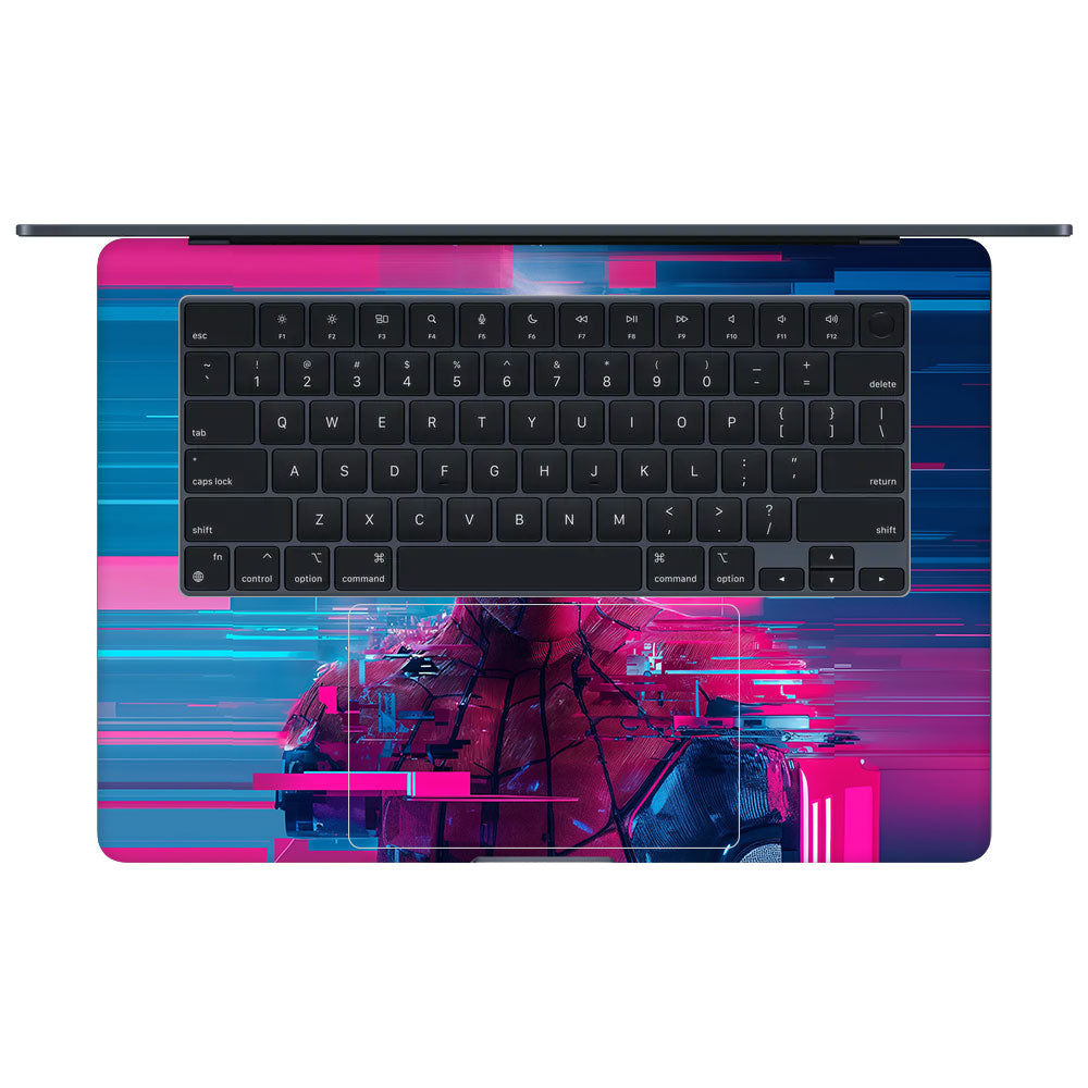 Glitch Spider Neon Web MacBook Air 15 M3 2024 Laptop Skin
