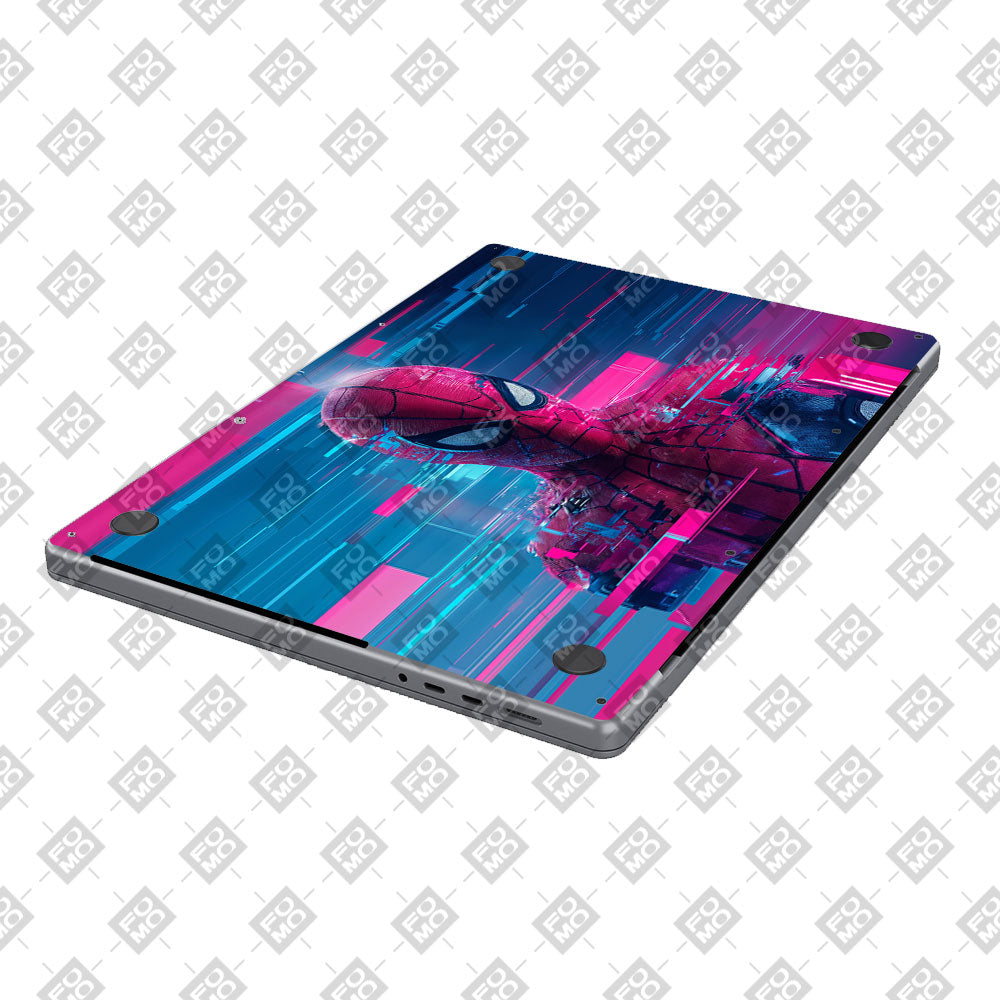 Glitch Spider Neon Web MacBook Air 15 M4 2025 Laptop Skin