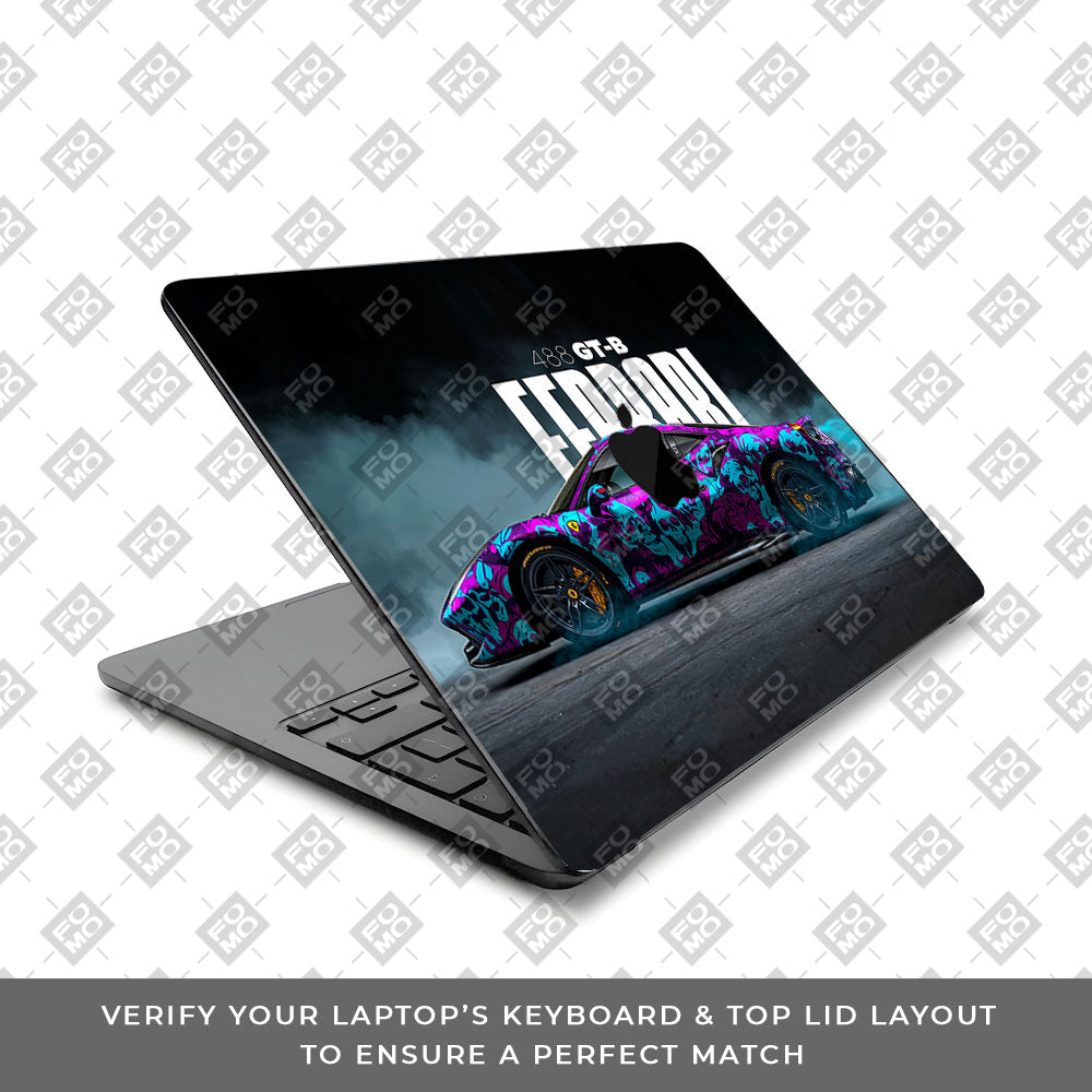 Psycho Drive Ferrari 488 MacBook Air 13 Intel 2020 Laptop Skin