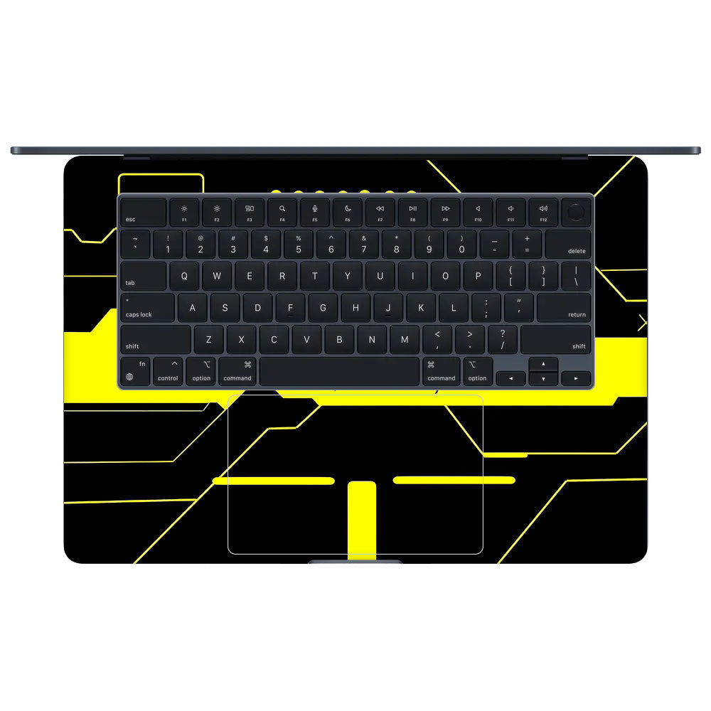 Cyberpunk Yellowline Grid MacBook Air 15 M4 2025 Laptop Skin