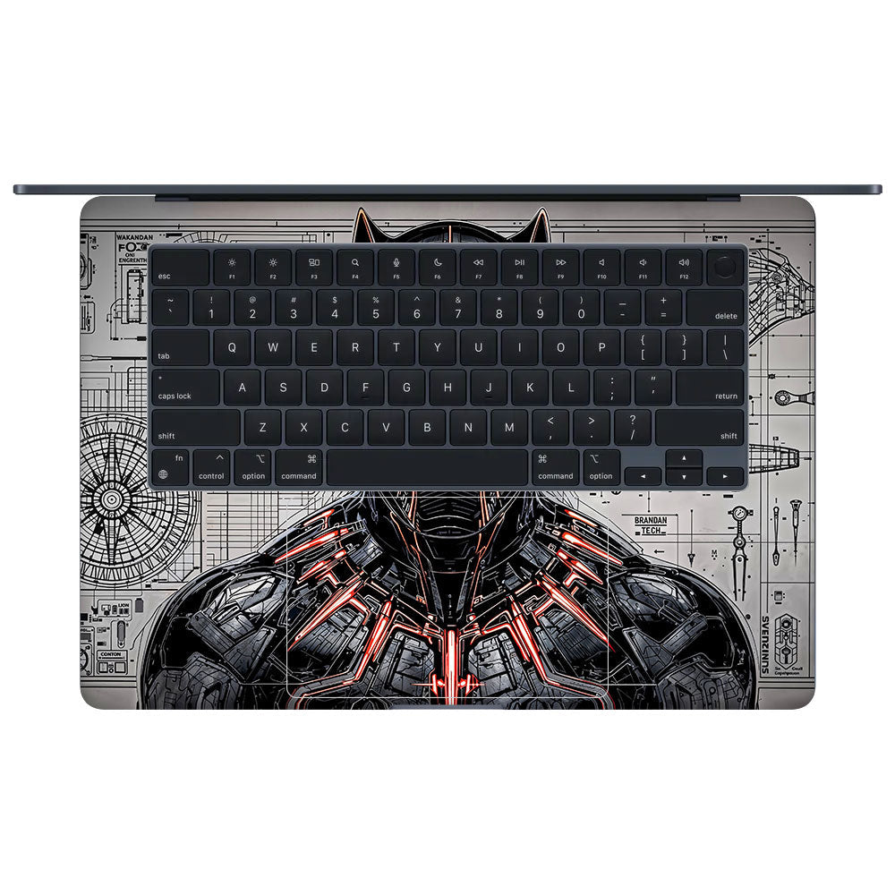 Black Panther Vibranium Tech MacBook Air 15 M4 2025 3D Laptop Skin