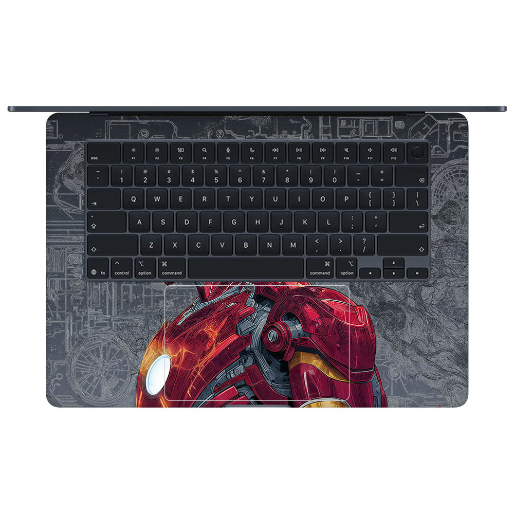 Transparent Futuristic Iron Man Macbook Air 15 M5 2026 Laptop Skin