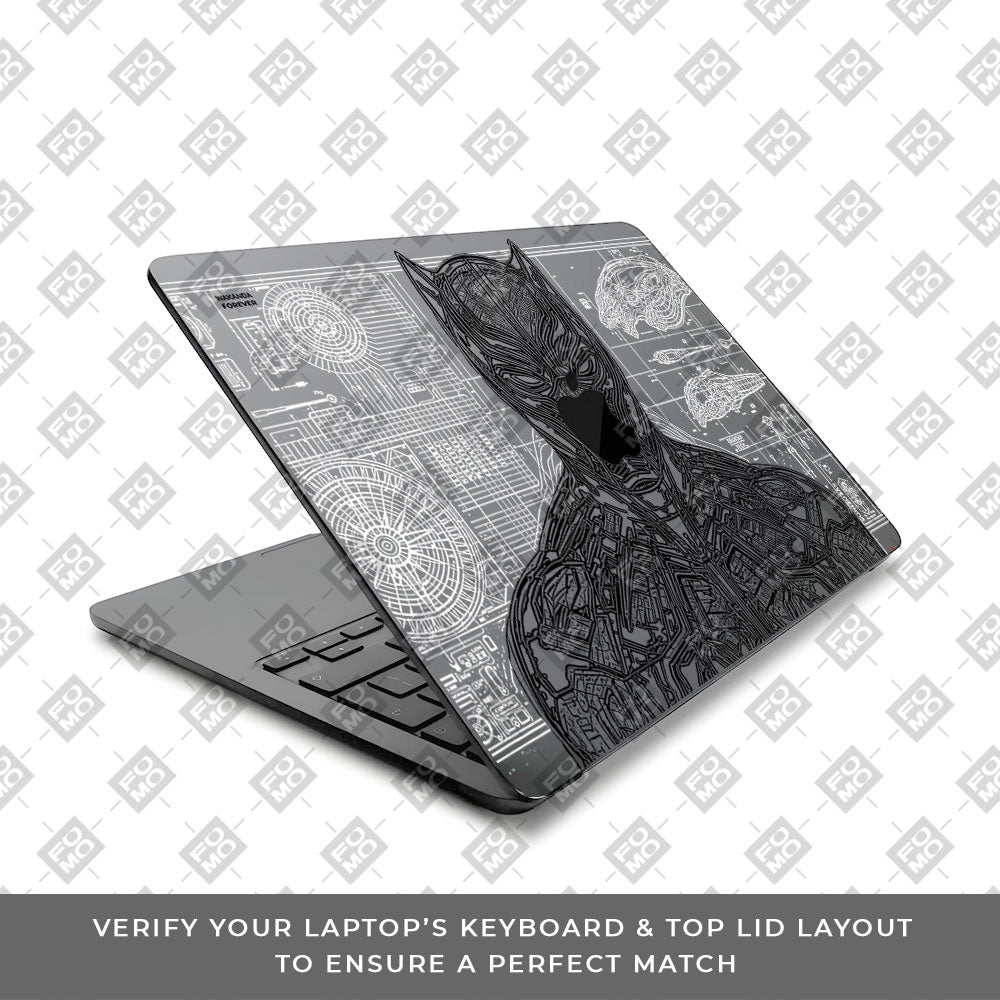 Transparent Black Panther Techshell Macbook Air 13 M5 2026 Laptop Skin