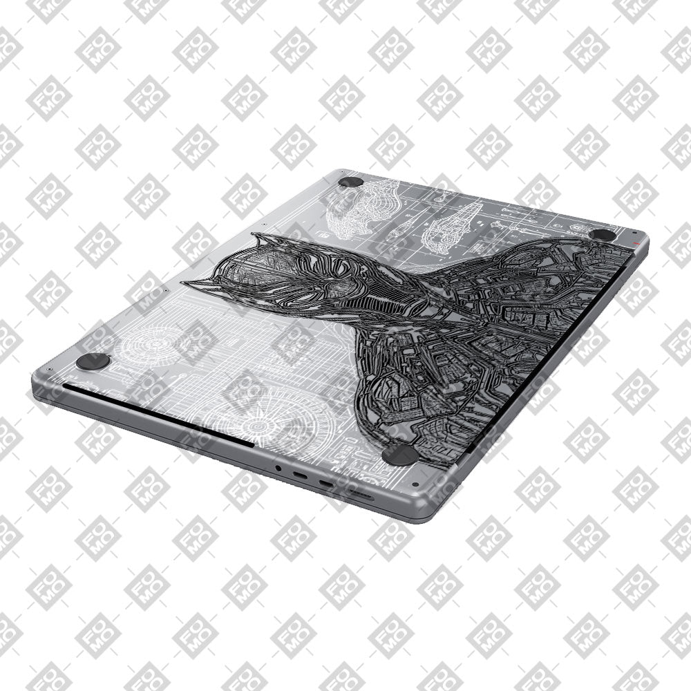 Transparent Black Panther Techshell Macbook Air 13 M5 2026 Laptop Skin