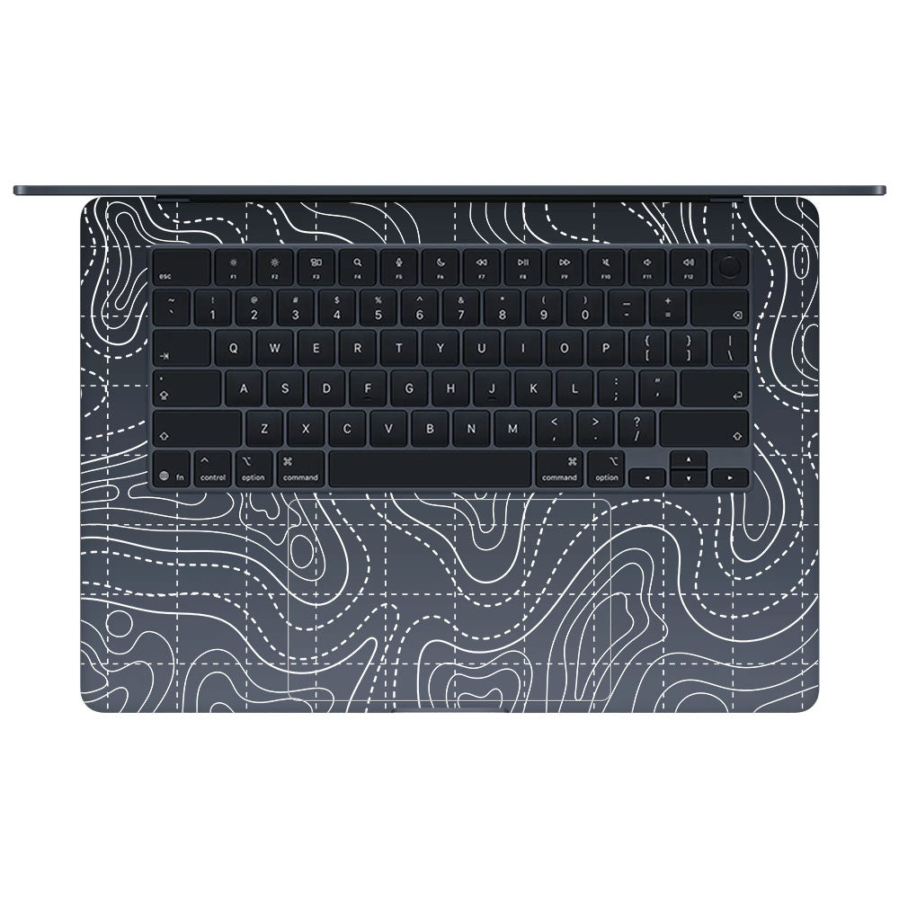 Transparent Abstract Contour Grid Lines Macbook Air 15 M5 2026 Laptop Skin