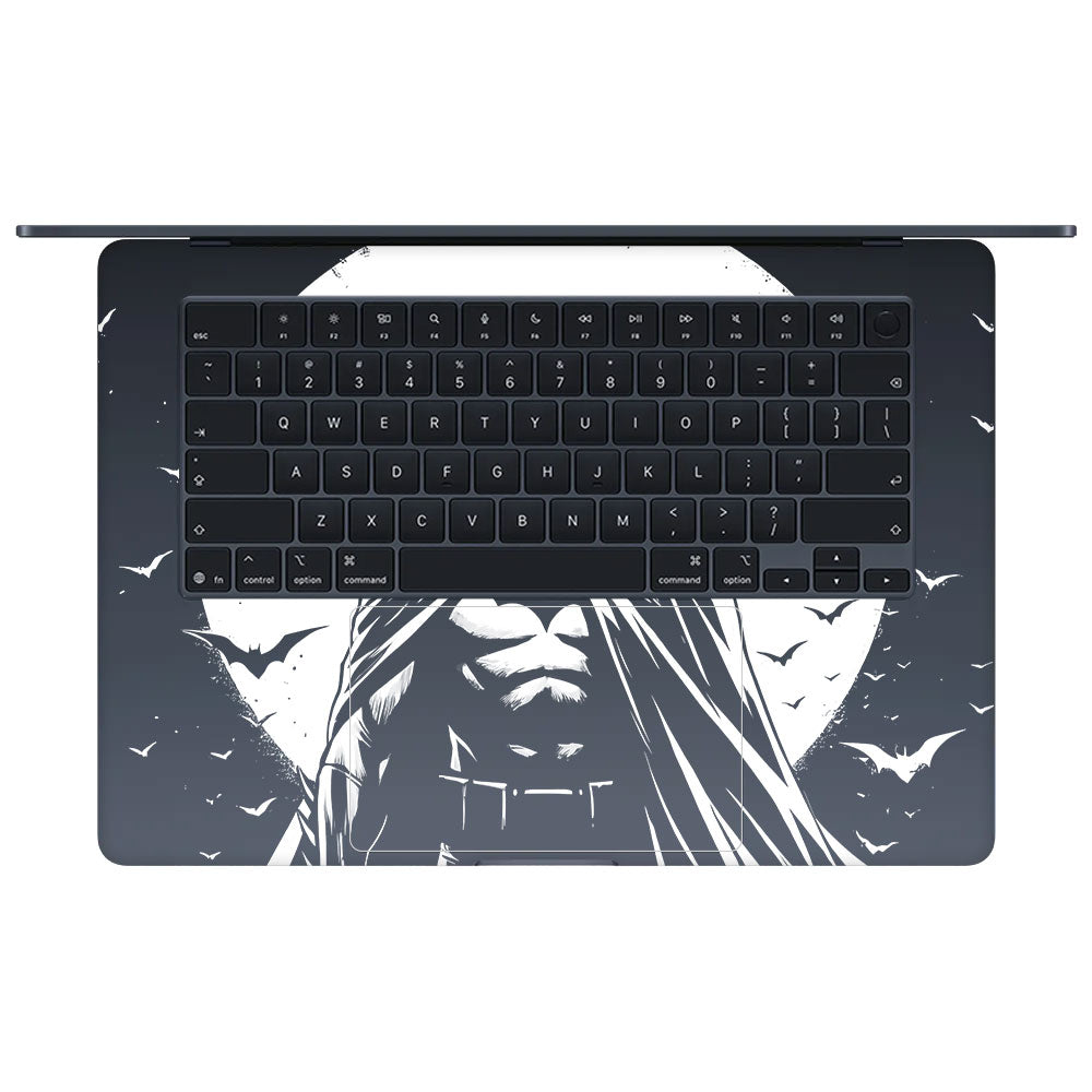 Transparent Dark Knight Moon Rise Macbook Air 15 M5 2026 Laptop Skin
