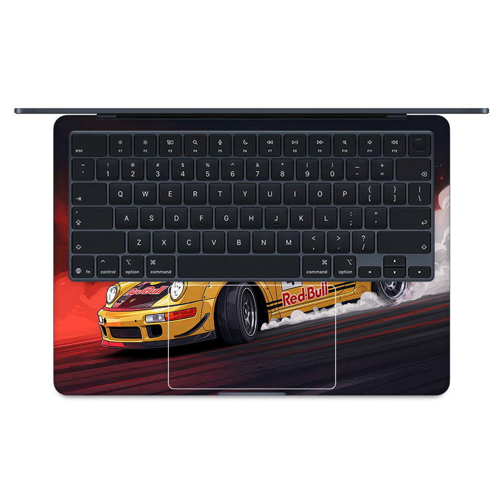 Porsche 911 Red Bull Classic Racer Macbook Air 13 M5 2026 3D Laptop Skin