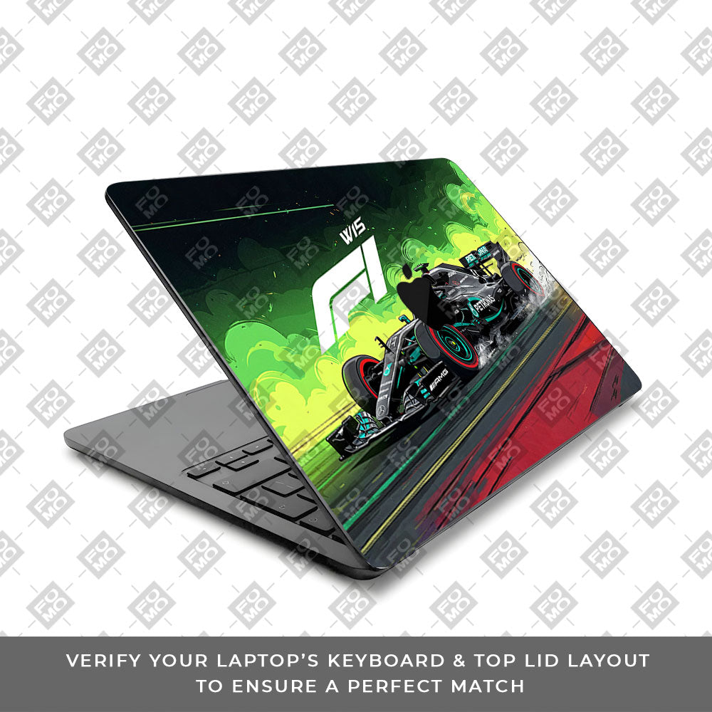 W15 F1 Red Bull x AMG Velocity Macbook Air 15 M5 2026 3D Laptop Skin