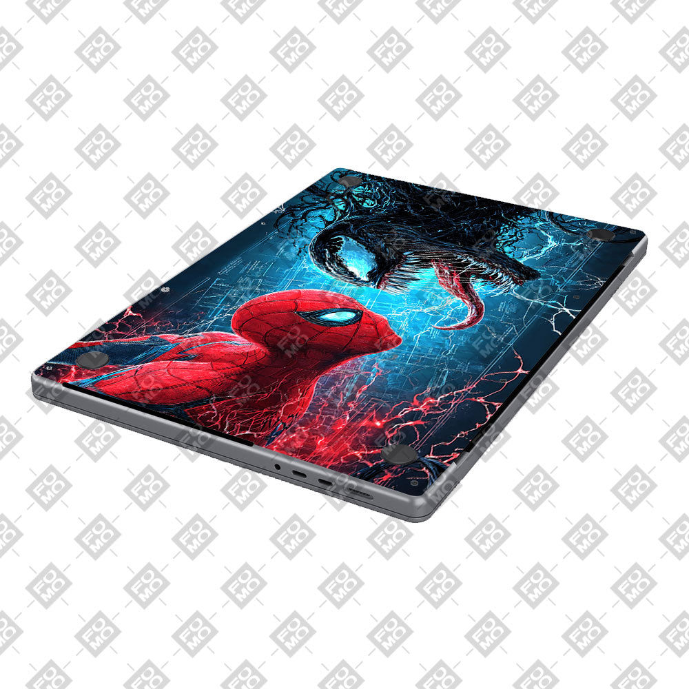 Spiderman vs Venom Showdown Macbook Air 13 M5 2026 3D Laptop Skin