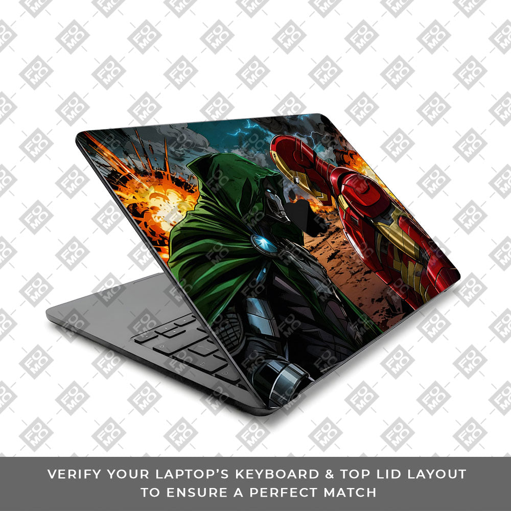 Iron Man vs Doom Macbook Air 15 M5 2026 3D Laptop Skin