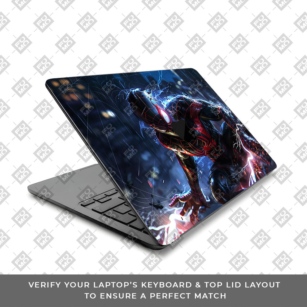 Miles Morales Shockwave Macbook Air 15 M5 2026 3D Laptop Skin