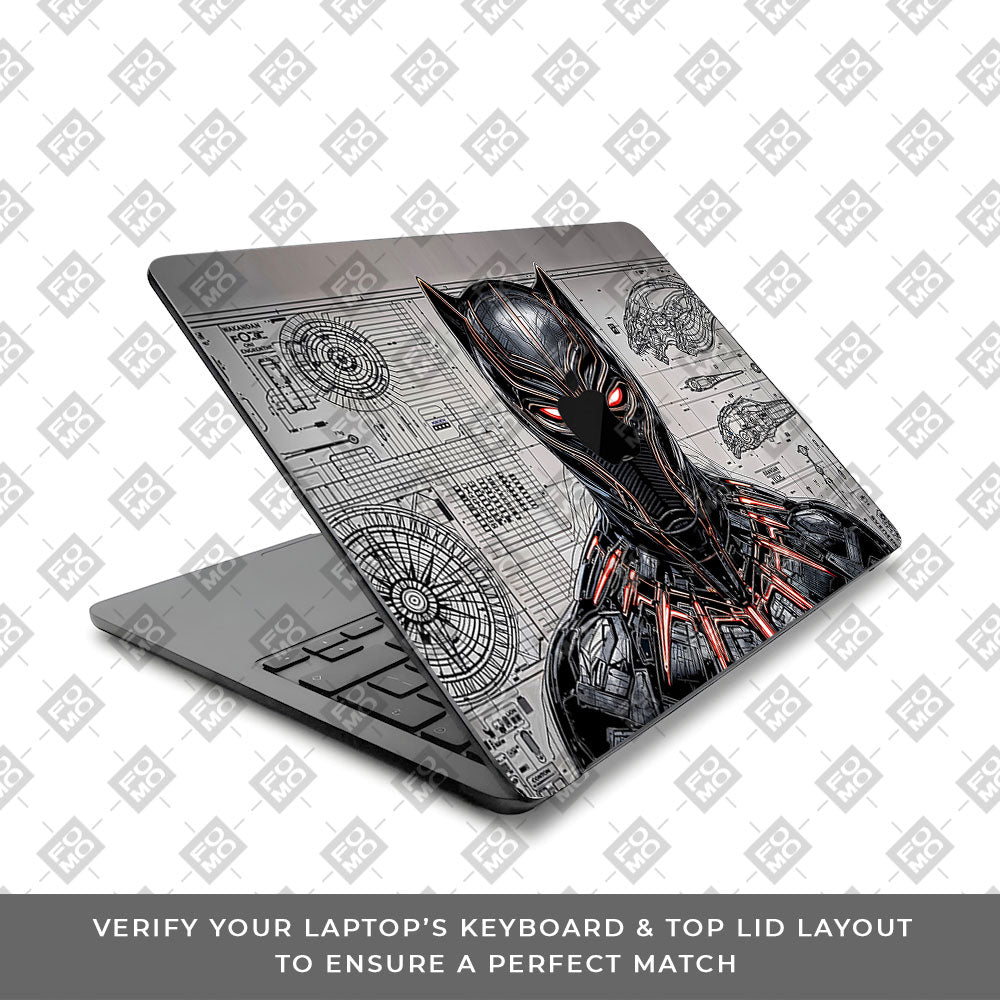 Black Panther Vibranium Tech Macbook Air 15 M5 2026 3D Laptop Skin
