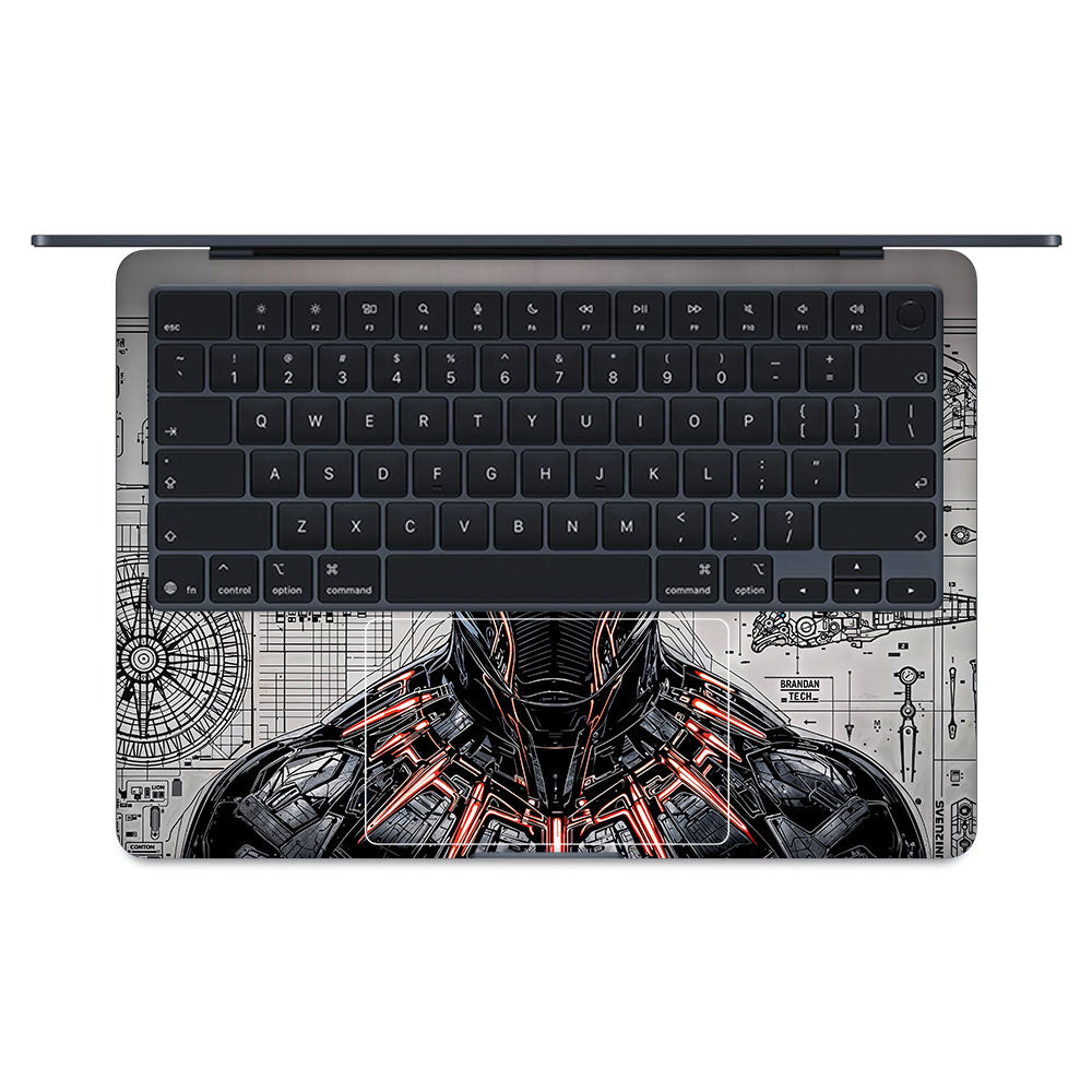 Black Panther Vibranium Tech Macbook Air 13 M5 2026 3D Laptop Skin