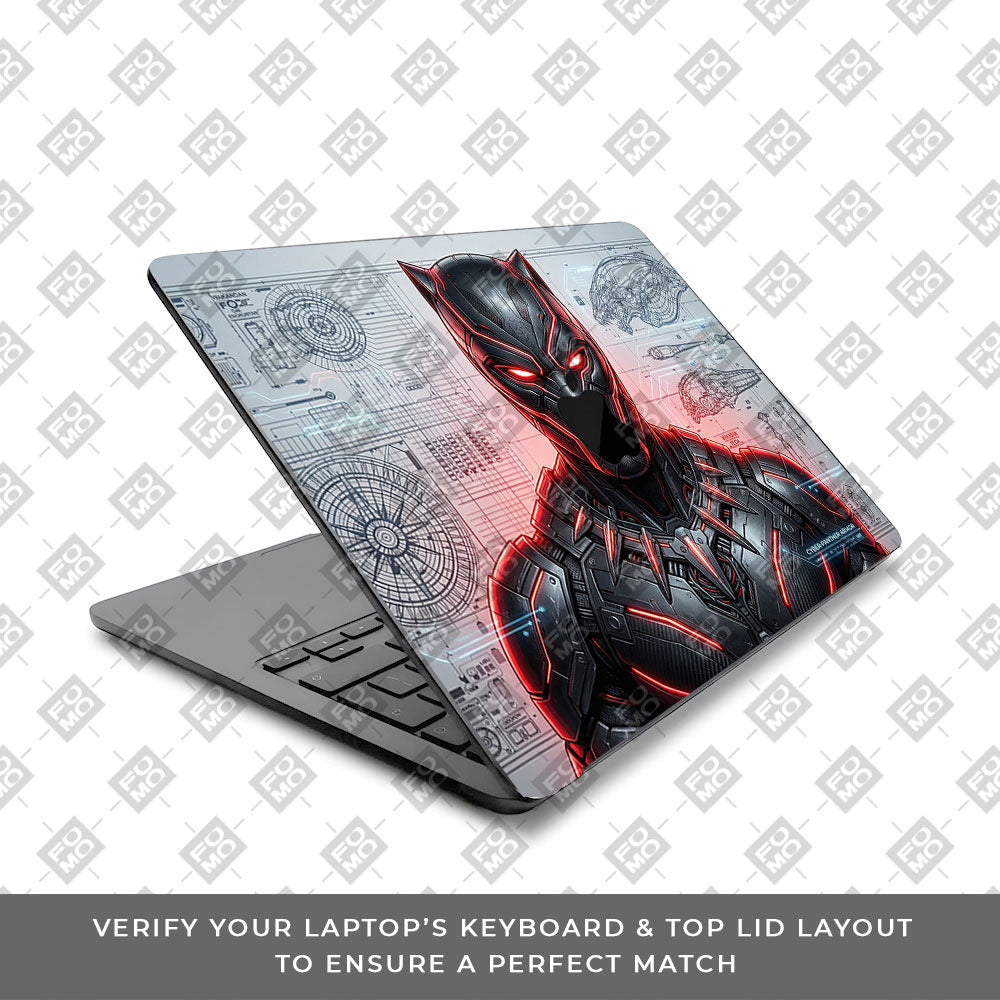 Futuristic Black Panther Macbook Air 15 M5 2026 3D Laptop Skin