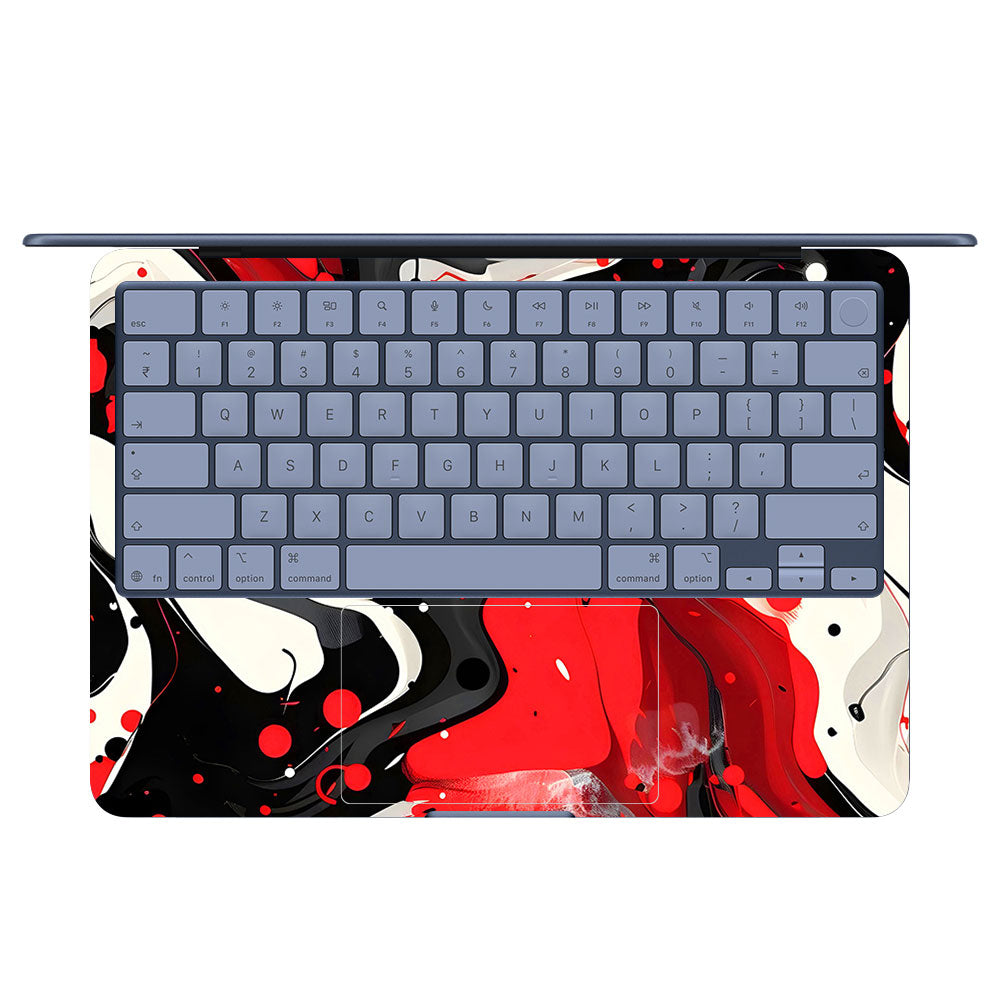 Red and White Paint Swirls MacBook Neo 13 Laptop Skin