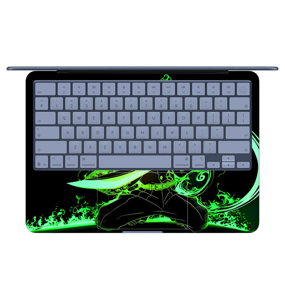 Tanjiro Green Flame Dance MacBook Neo 13 Laptop Skin