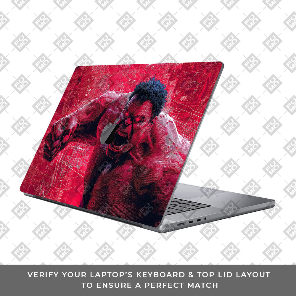 Gamma Rage Red Hulk MacBook Pro 14 M1, M2, M3, M4 2021-2024 Laptop Skin