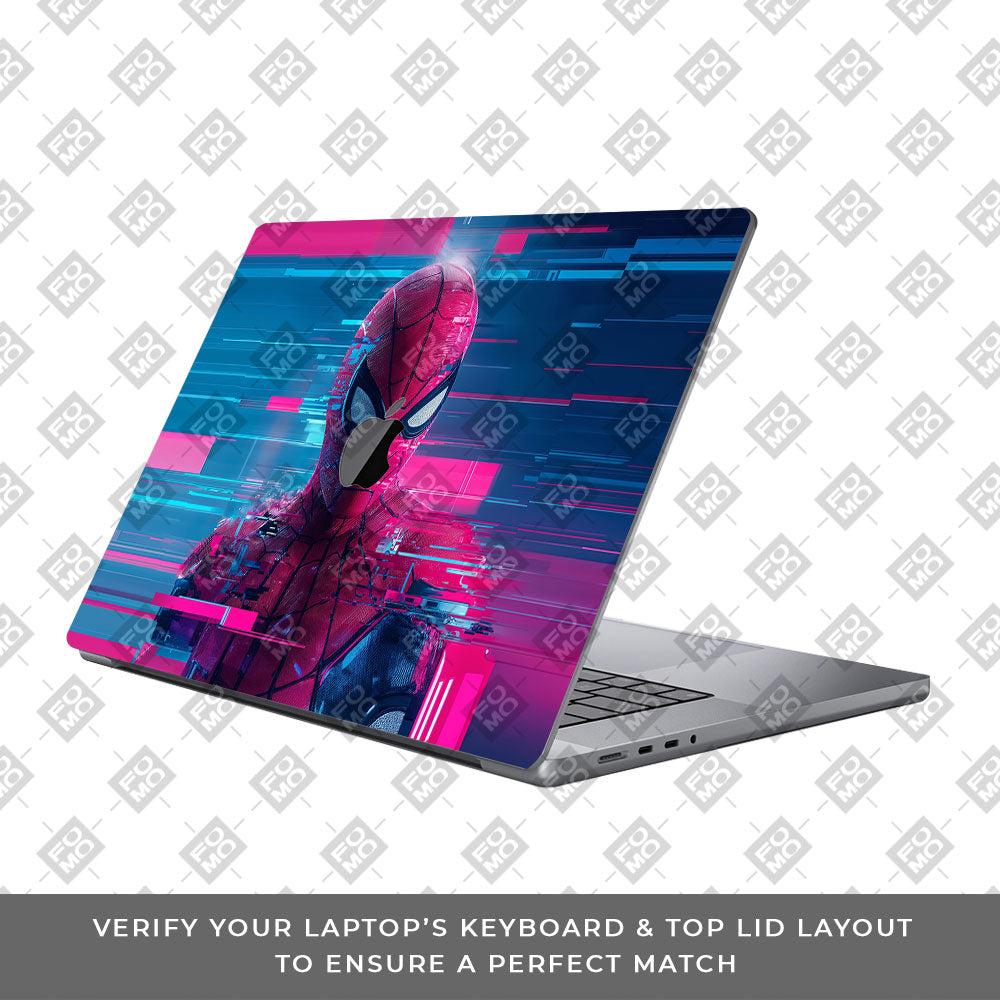Glitch Spider Neon Web MacBook Pro 16 M1, M2, M3, M4 2021-2024 Laptop Skin