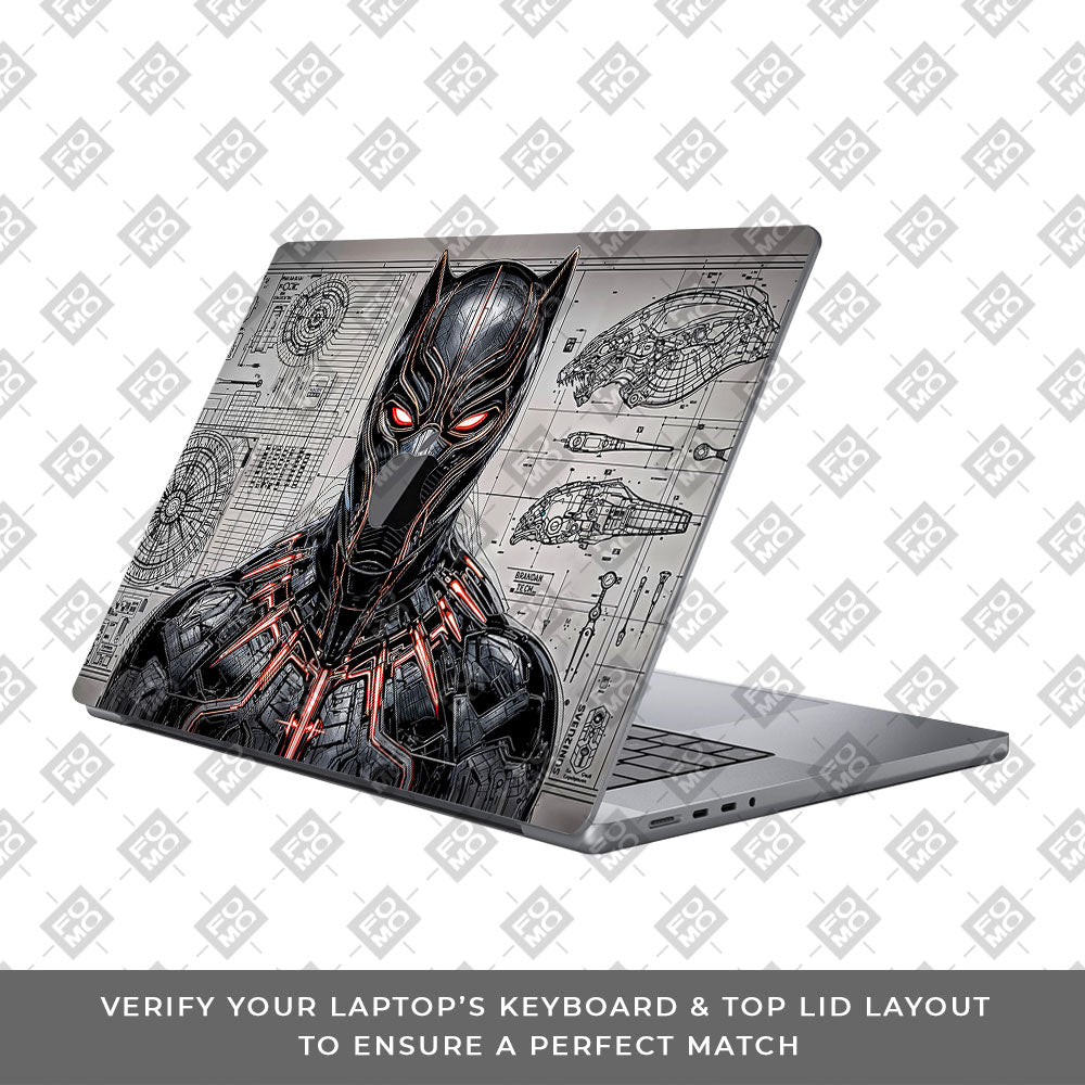 Black Panther Vibranium Tech MacBook Pro 16 M1, M2, M3, M4 2021-2024 3D Laptop Skin