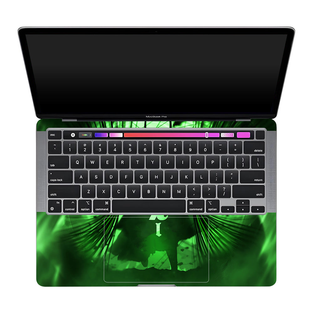 Loki's Green Aura MacBook Pro 13 M2 2022 Laptop Skin