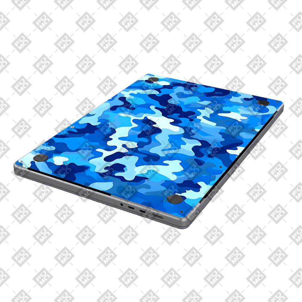 Arctic Blue Camo Pattern MacBook Pro 14 M5 2025 Laptop Skin