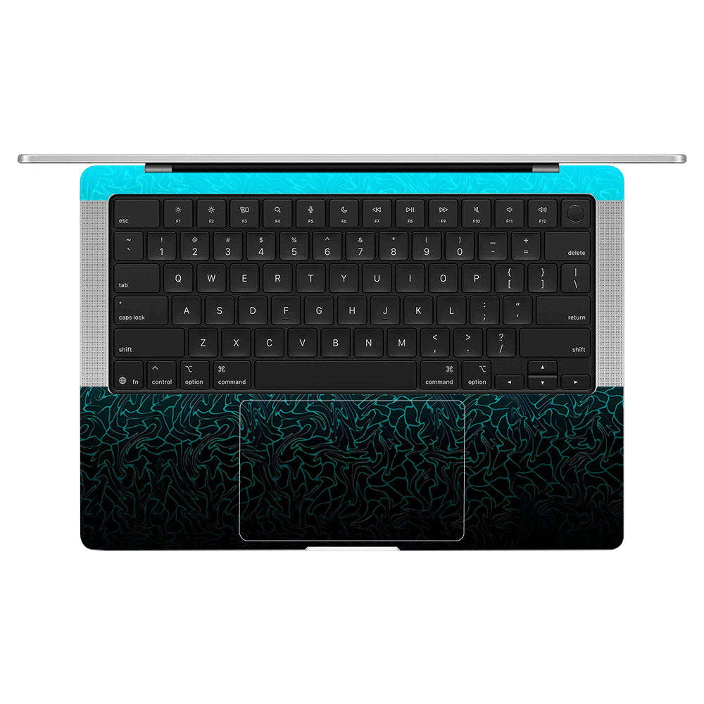 Cyan Blue to Black MacBook Pro 14 M5 Pro/Max 2026 Laptop Skin