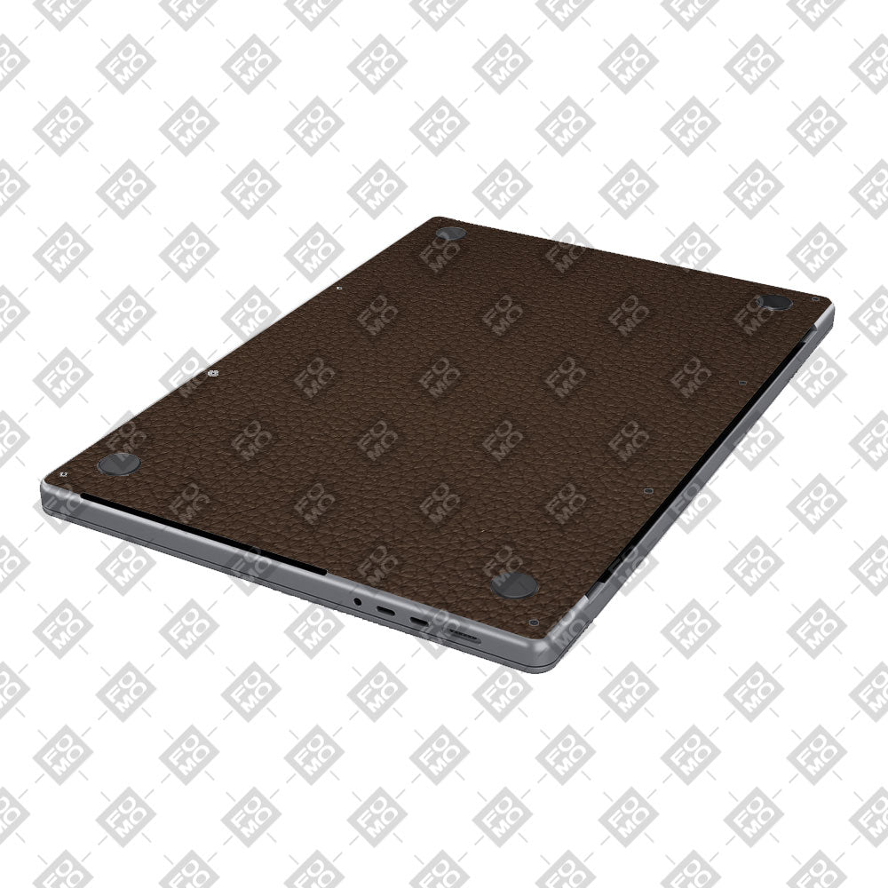 Textured Brown Leather MacBook Pro 14 M5 Pro/Max 2026 Laptop Skin