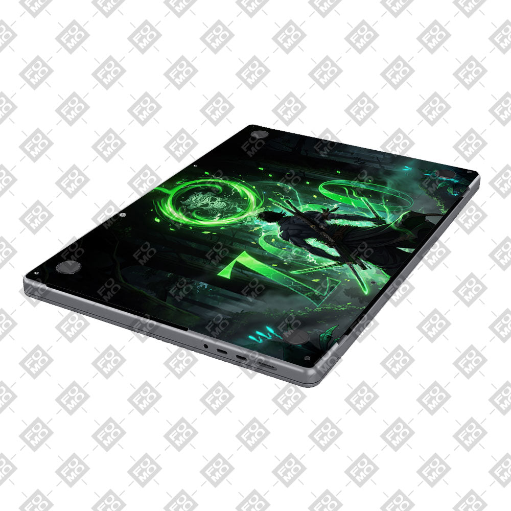 Zoro Green Aura MacBook Pro 14 M5 2025 Laptop Skin