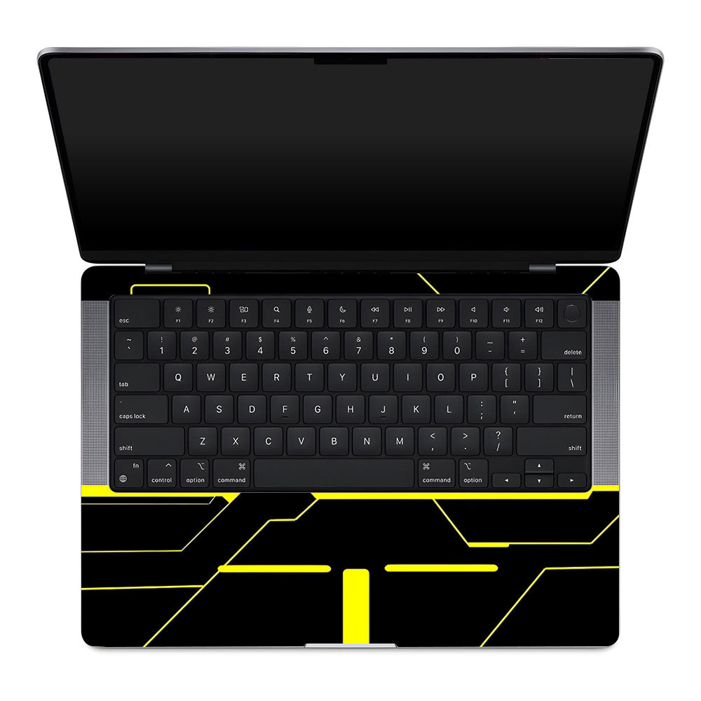 Cyberpunk Yellowline Grid MacBook Pro 14 M1, M2, M3, M4 2021-2024 Laptop Skin