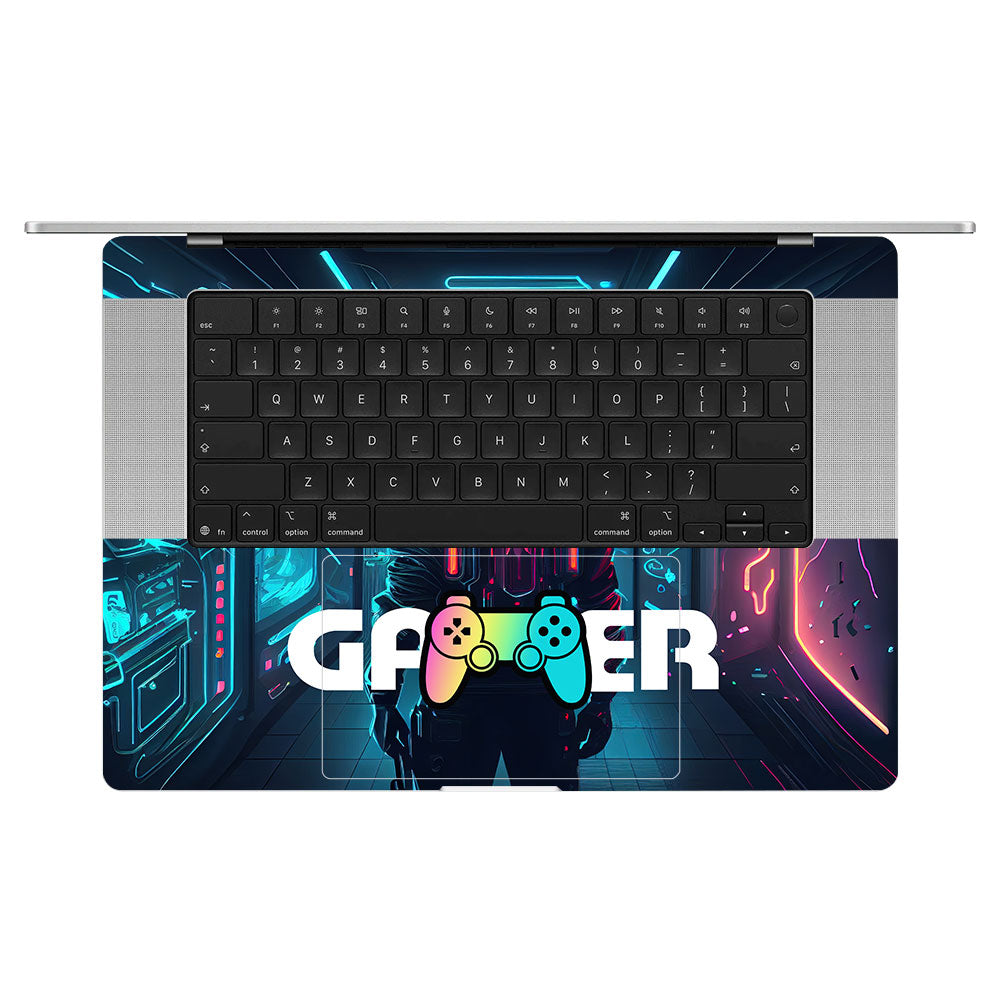Gamer in Glowing Background Gaming MacBook Pro 16 M5 Pro/Max 2026 Laptop Skin