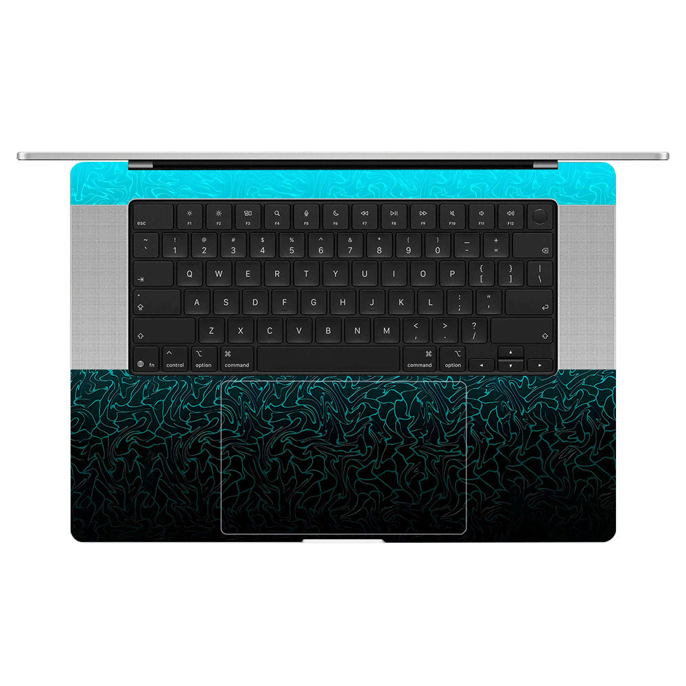 Cyan Blue to Black MacBook Pro 16 M5 Pro/Max 2026 Laptop Skin