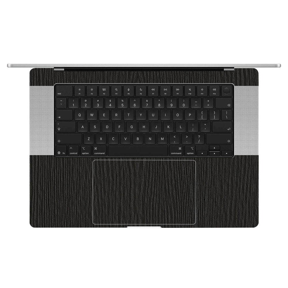 Textured Black Wood MacBook Pro 16 M5 Pro/Max 2026 Laptop Skin