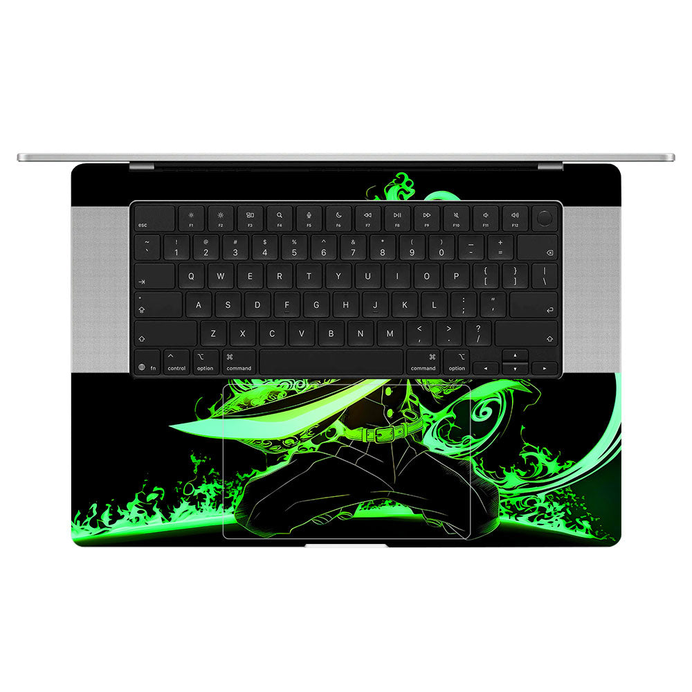 Tanjiro Green Flame Dance MacBook Pro 16 M5 Pro/Max 2026 Laptop Skin