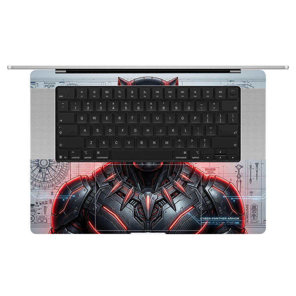 Black Panther Vibranium Tech MacBook Pro 16 M5 Pro/Max 2026 Laptop Skin