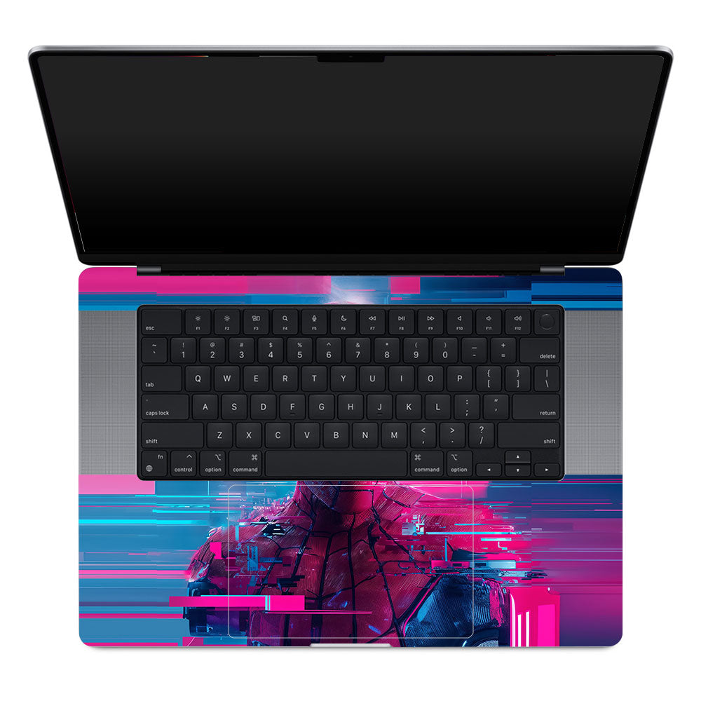 Glitch Spider Neon Web MacBook Pro 16 M1, M2, M3, M4 2021-2024 Laptop Skin