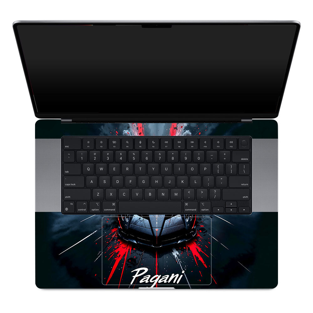 Pagani Midnight Impact MacBook Pro 16 M1, M2, M3, M4 2021-2024 Laptop Skin