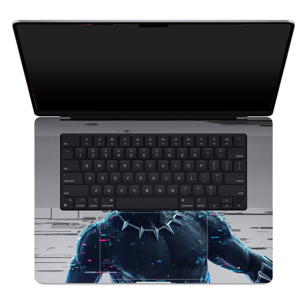 Transparent Glitchborne Panther MacBook Pro 16 M1, M2, M3, M4 2021-2024 Laptop Skin