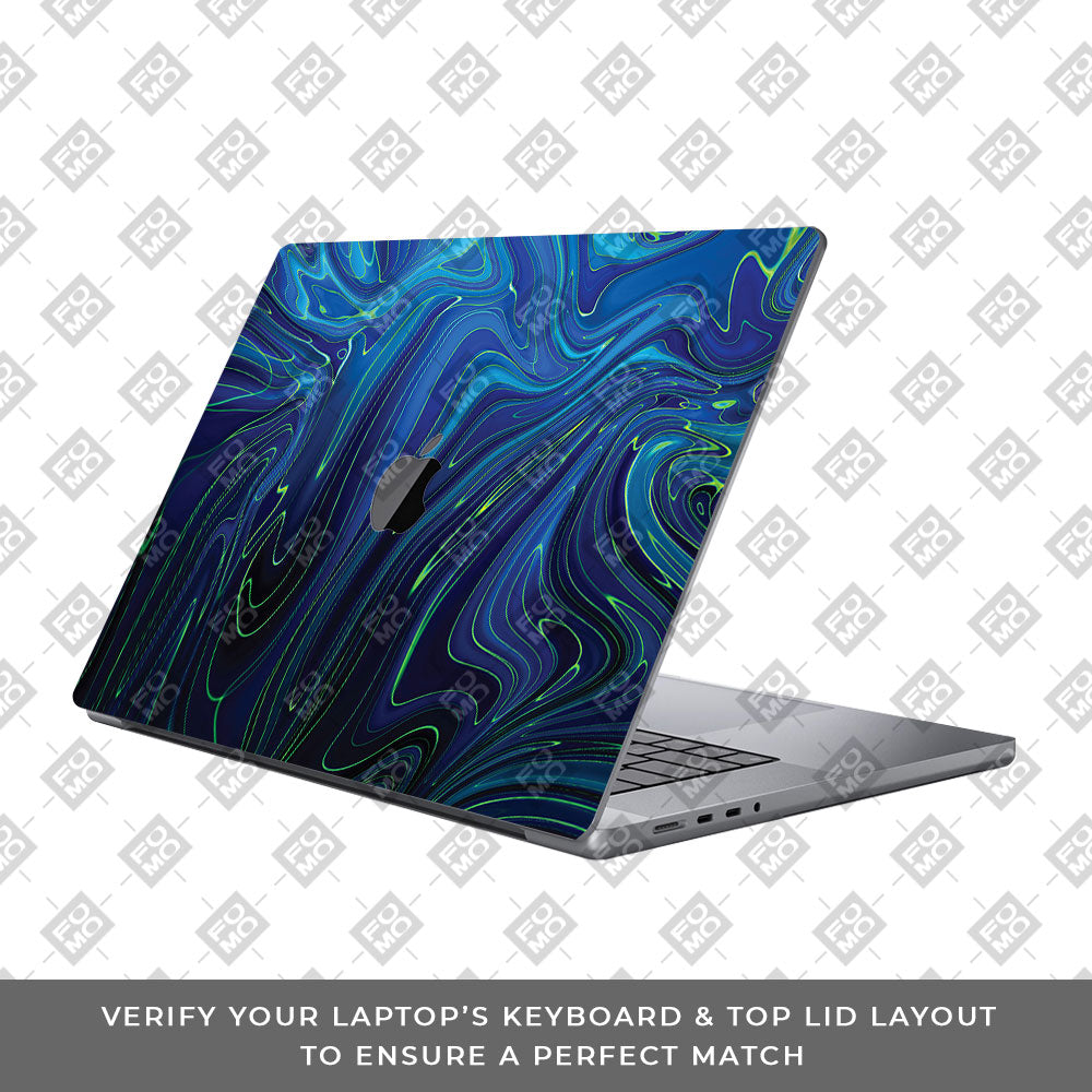 Cobalt Liquid Design MacBook Pro 16 2019 Laptop Skin